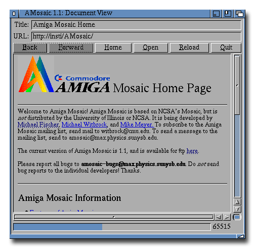 AMosaic Amiga Web browser